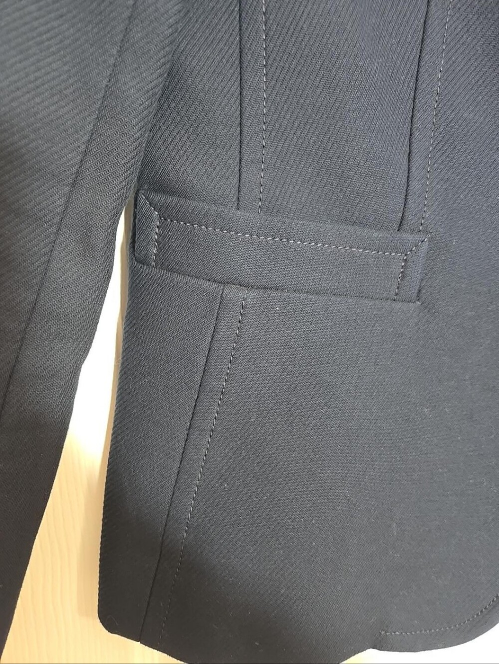 Talbots Navy Cotton Blazer Size 10 Tortoise Buttons Tailored Preppy Jacket - Picture 11 of 14